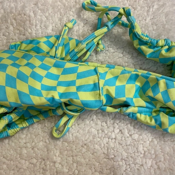 New! It’s Now Cool x free people checkered wave green blue bikini 14316 - Picture 8 of 14